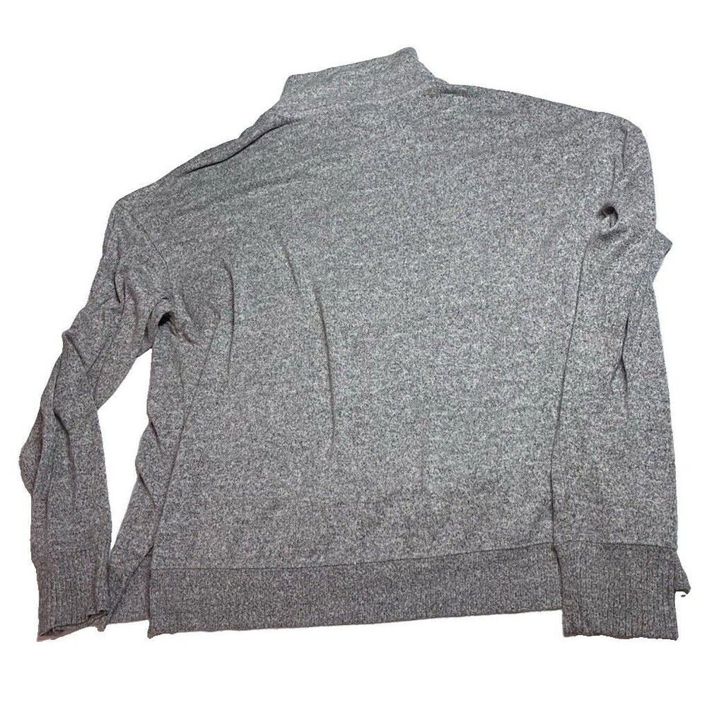 Aerie Sweater W Sz M Gray Heathered Knit 1/4 Zip High Neck Pullover Lightweight - Picture 12 of 16